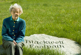 Genie Beal and the Blackwell Footpath at Buseey Brook Meadow